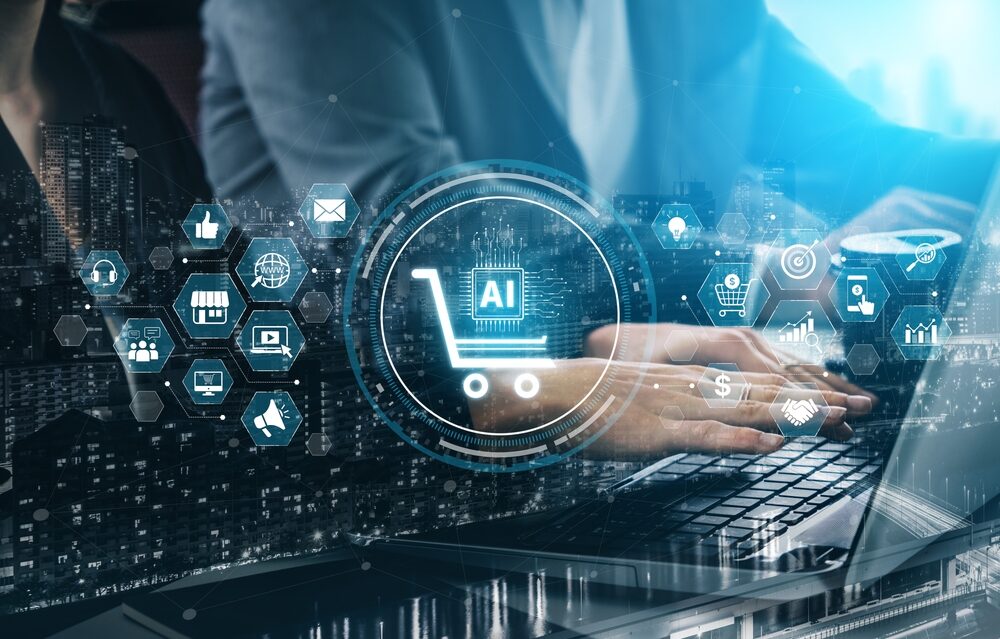 Illustrazione sull'ottimizzazione nell'e-commerce AI